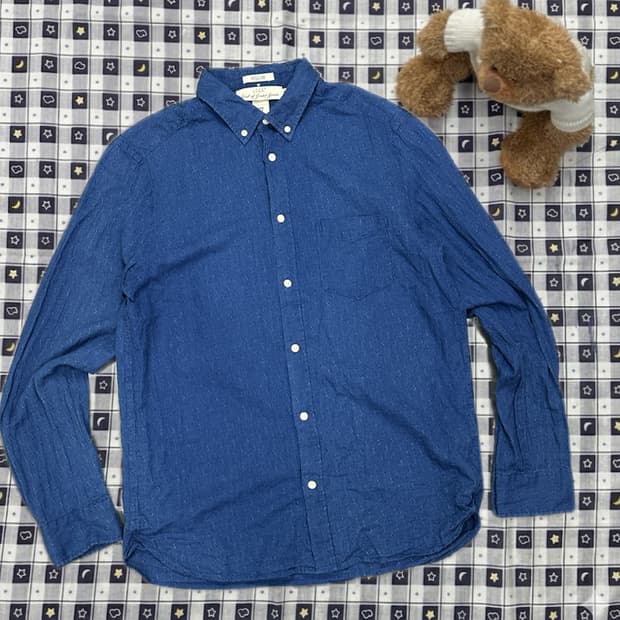 H&M L.O.G.G 시티보이 여름 코발트 블루 린넨 셔츠