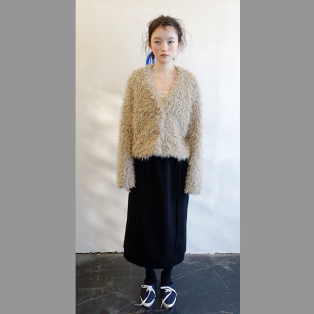 샵페어리 non collar hair jacket