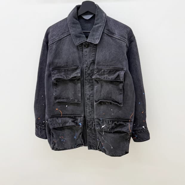 지에다 페인팅 밀리터리 필드 자켓