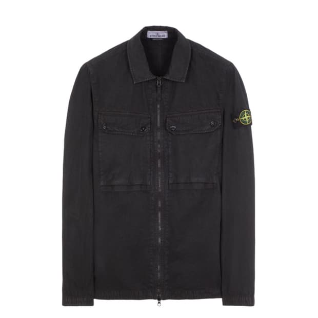 L 스톤아일랜드 브러쉬드 오가닉 코튼 오버셔츠 23FW