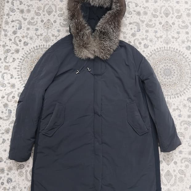 아테스토니 네이비 구스 폭스 퍼 패딩 M (66반까지)