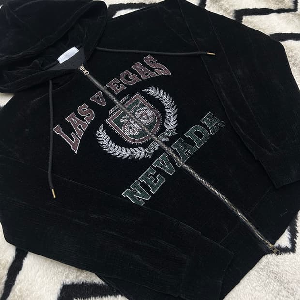 [실측XL]빈티지 라스베가스 코듀로이 2Way 후드집업/블랙