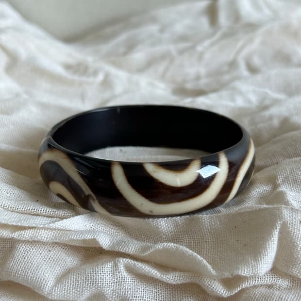 인도 우드 텍스처 뱅글