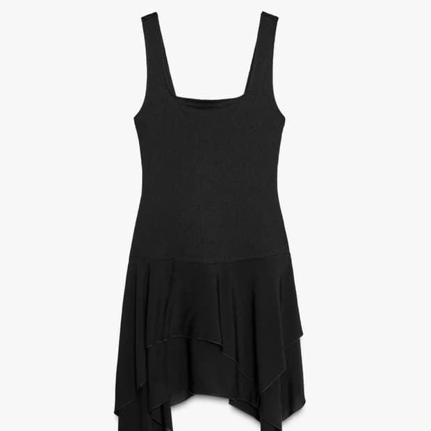 자라 블랙 미니 원피스 zara 플레어 레이어드 콤비 원피스 블랙 S