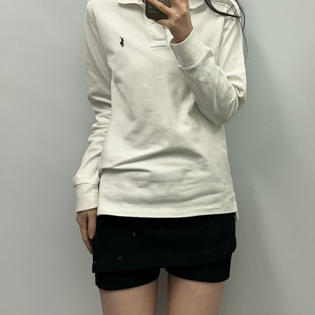 폴로 랄프로렌신형 화이트 긴팔 카라티