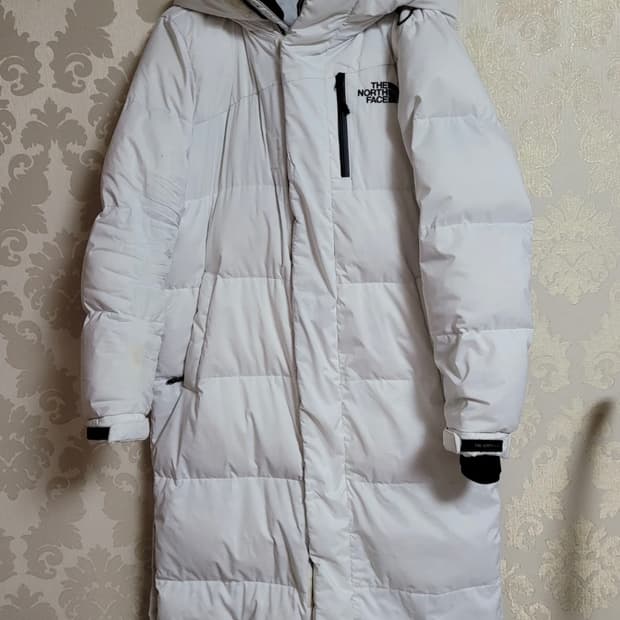 노스페이스 화이트 롱패딩 m