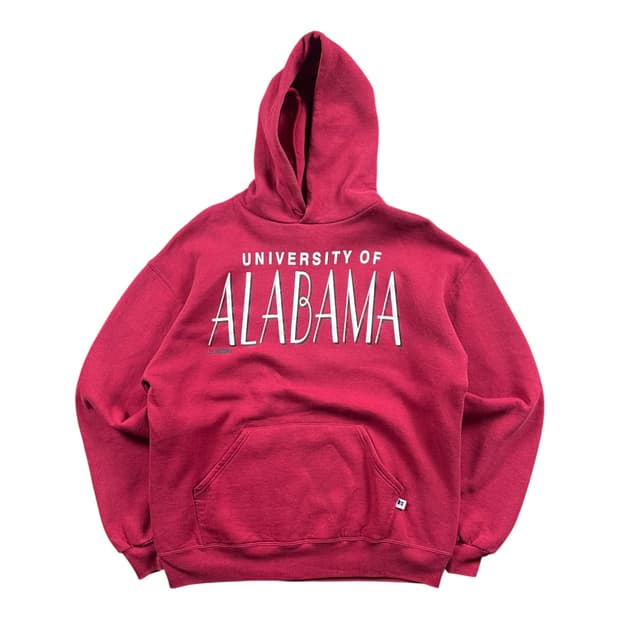 90s USA Russell Athletic 레드 컬러 후드티