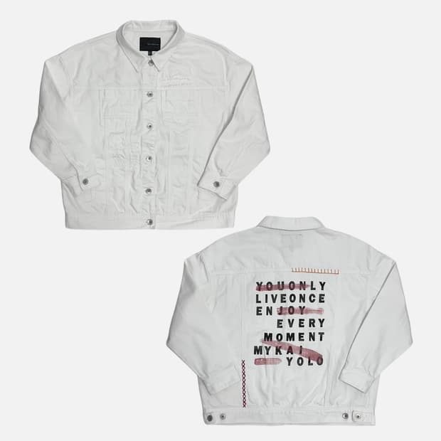 카이아크만 화이트 코튼 트러커 자켓