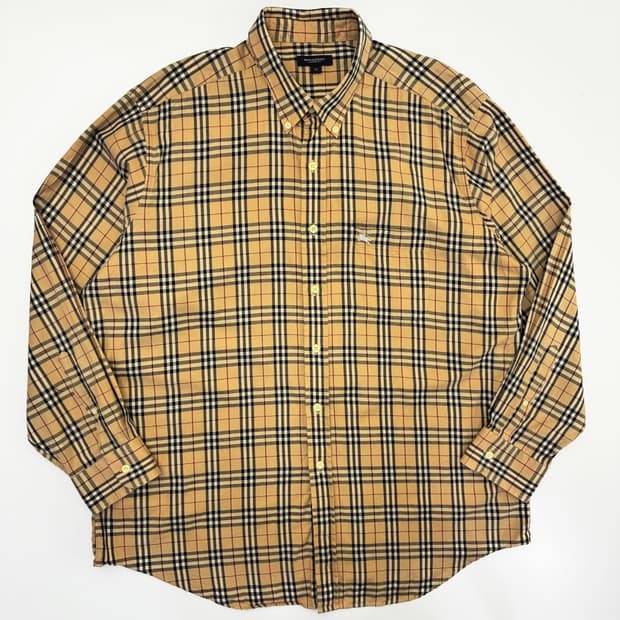 Burberry 노바체크 크레스트 자수 셔츠