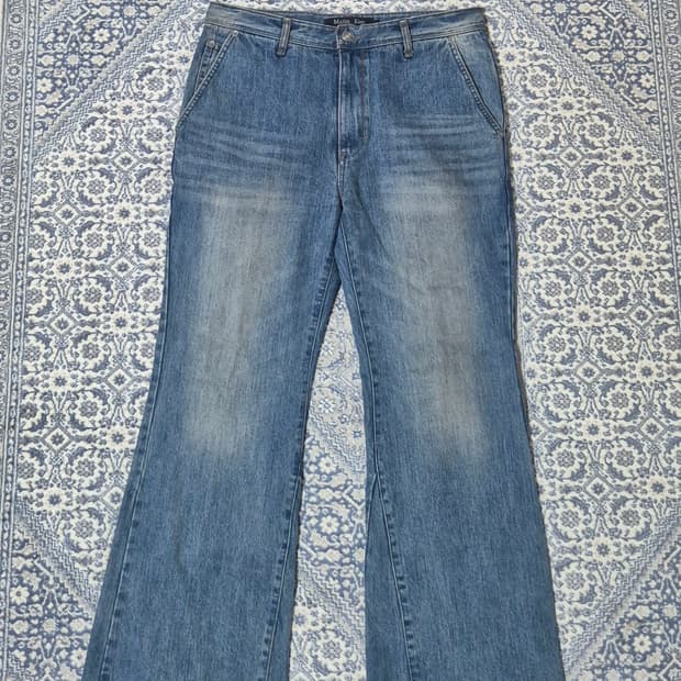 마뗑킴 로우라이즈 부츠컷 데님 팬츠 (L)