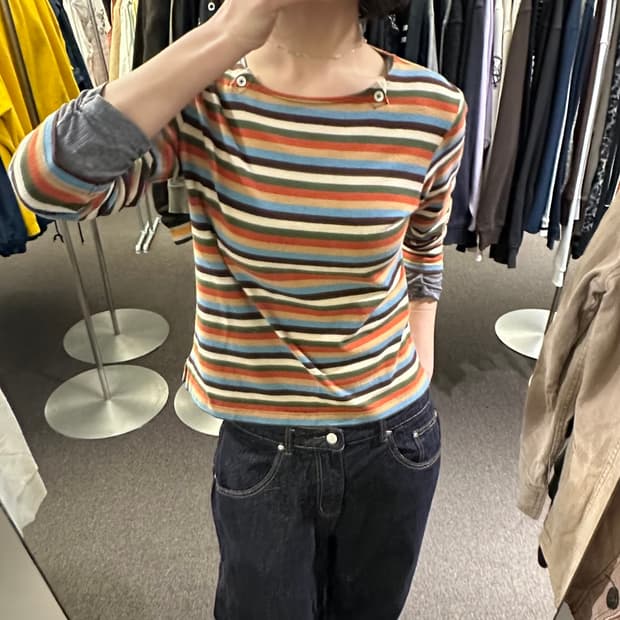 M)McGregor vintage 여성 멀티 스트라이프 롱슬리브