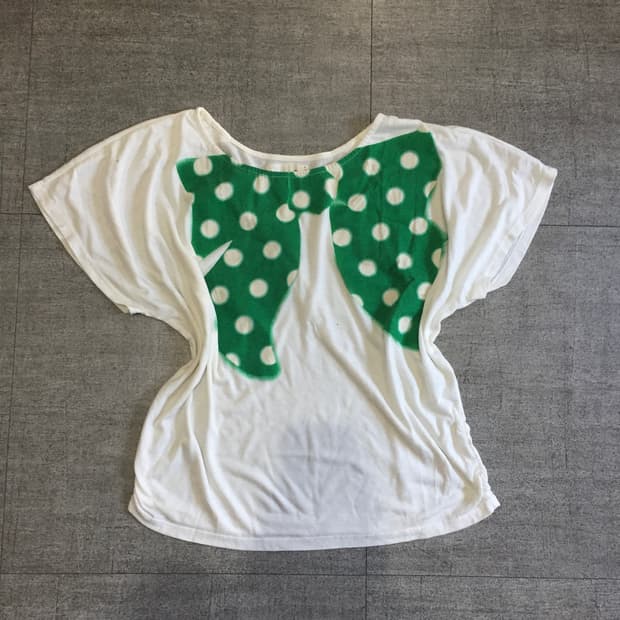 일본빈티지 Arw 하구미모리걸 페어리 핀터깔y2k 리본도트 반팔티셔츠