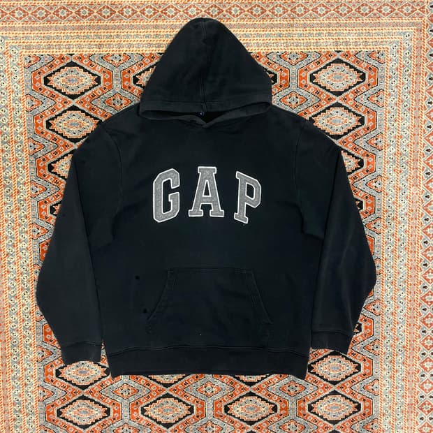 갭 스펠로고 블랙 기모 후드티셔츠 남성XL