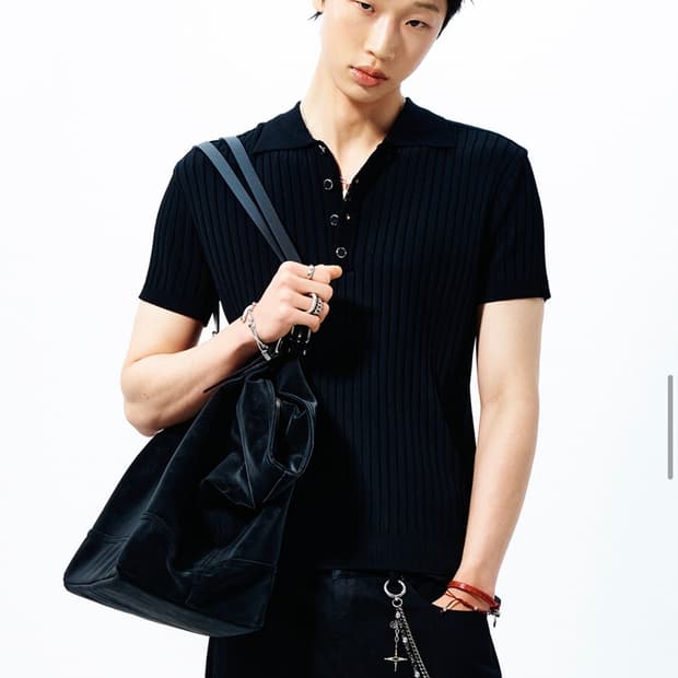 알렌느 리브드 폴로 니트 블랙 2사이즈