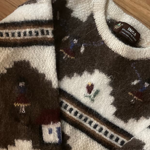 잉카 INCA knit 알파카 100 브라운 니트