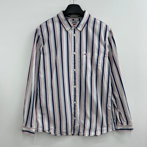 100 타미힐피거 남자 스트라이프 셔츠