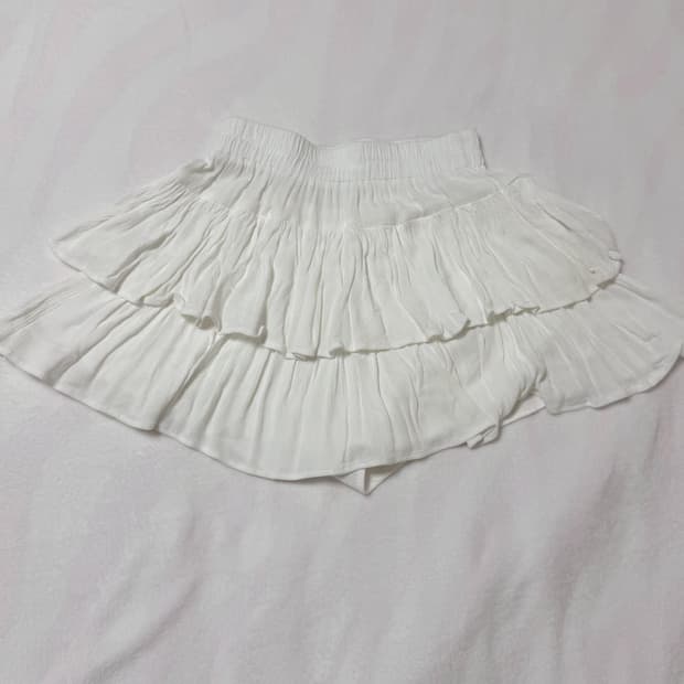화이트 캉캉 스커트 치마 큐롯 라떼 히메 갸루 러블리 로걀 모리 빈티지