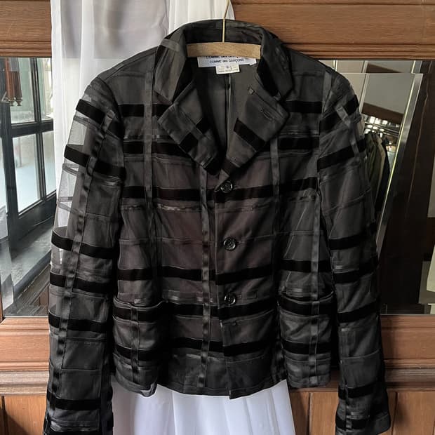 COMME DES GARCONS striped velvet jacket