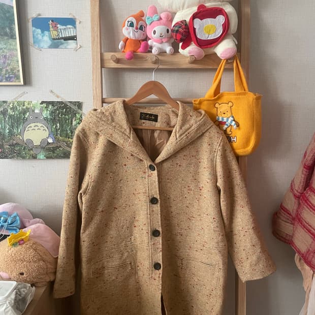 모리걸 빈티지 울 후드 코트💛🧡