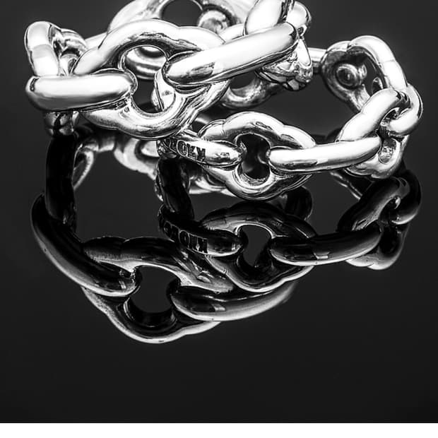 킹크로치 체인링 실버925 크롬하츠 스타일