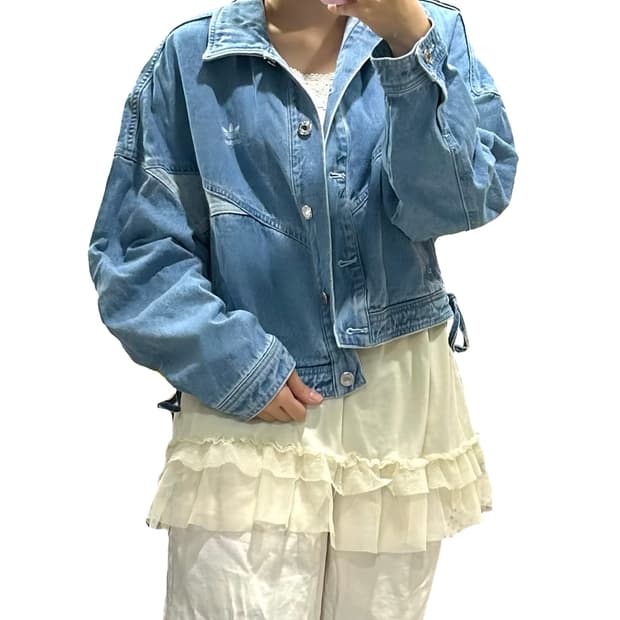 대대장 아디다스 데님 청자켓 크롭 아방핏 핏 존예