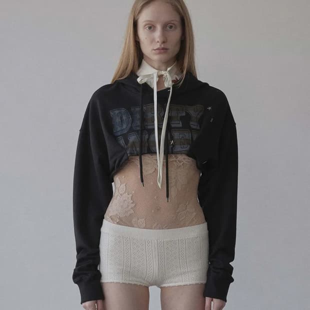 스컬프터 후드 Glitter Flag Crop Hoodie Black