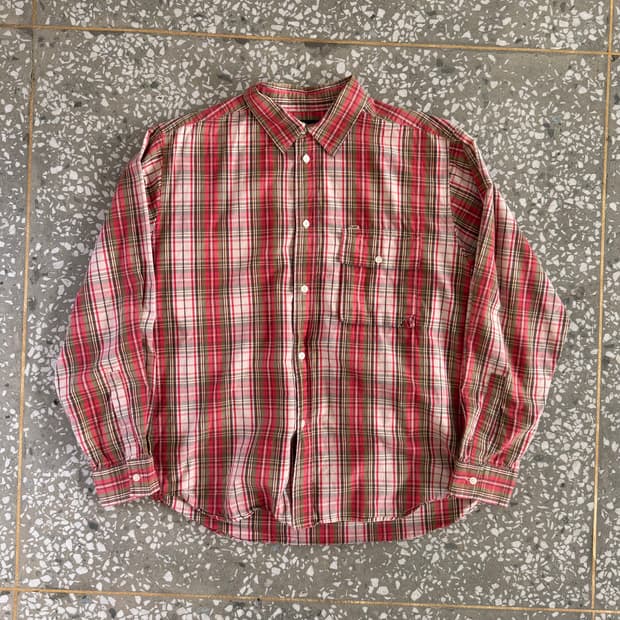 00s 올드 스투시 체크 셔츠