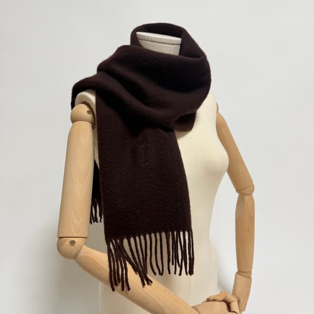 [캐시미어 100%] 입생로랑 브라운 머플러 목도리