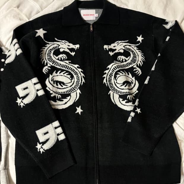 아카이브 볼드 DRAGON KNIT ZIP-UP (BLACK) M / 1