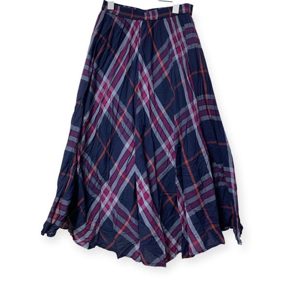 모리걸 일본빈티지 레이어드 체크 롱스커트