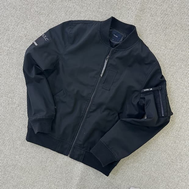 95 폴햄 블랙 항공 점퍼 블루종 0424D