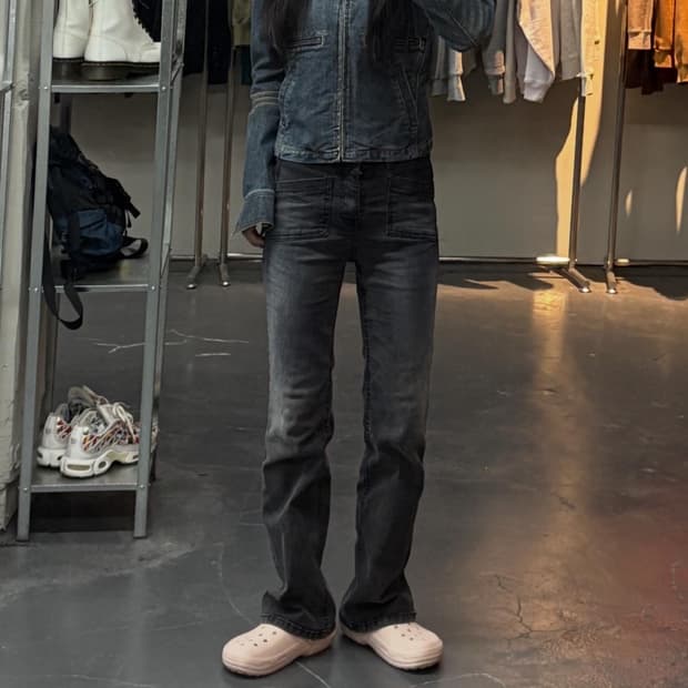 아르마니 데님 워싱 바이커 자켓 A3123