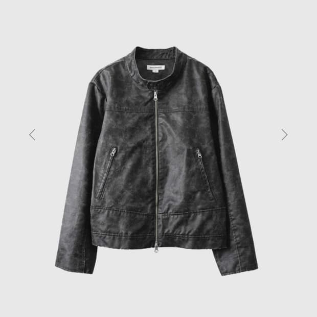 999휴머니티 라이더 레더 자켓 Washed Khaki