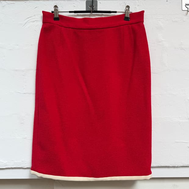 Christian Dior 크리스찬 디올 빈티지 울 레드 스커트 44