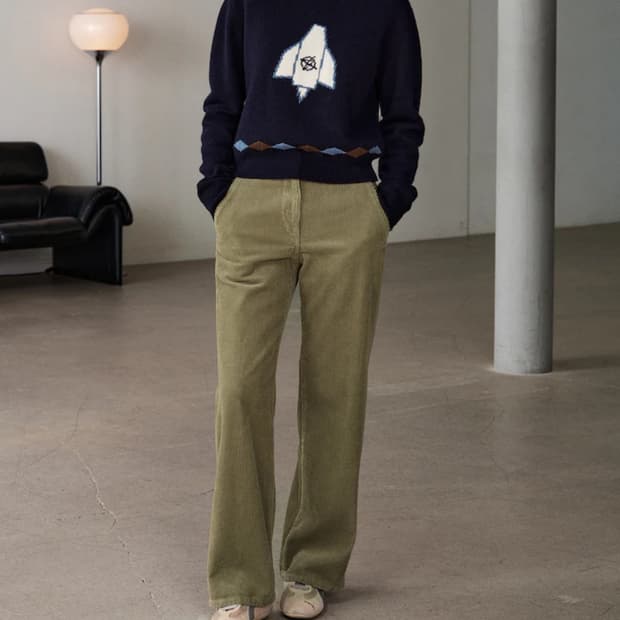 [kuho plus] Corduroy Pants Olive 01size