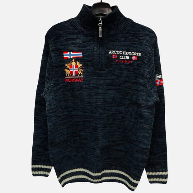 VTG NOR WEAR 아크틱 아이슬랜드 노르웨이 하프 플리스 S