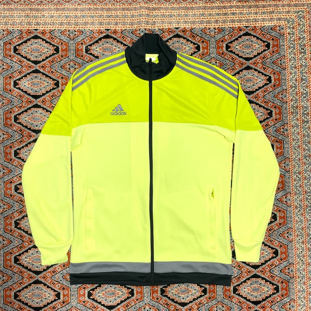 아디다스 삼각로고 네온 집업져지 남성M