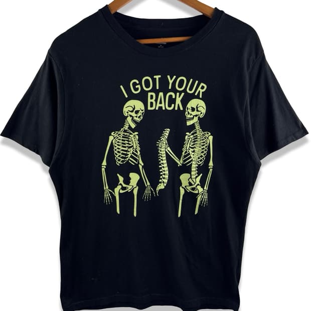 USA I GOT YOUR BACK 스컬 그래픽 티셔츠3521