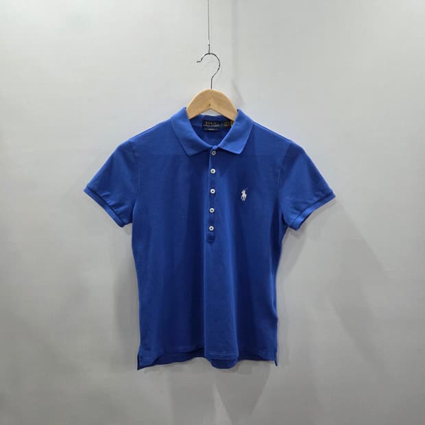 폴로랄프로렌 우먼 피케 카라 반팔티 블루 M