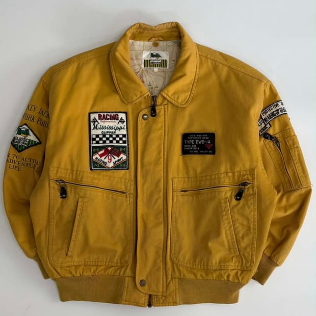 빈티지 00s 레이싱 봄버 바시티 자켓