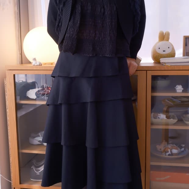 Black tiered skirt