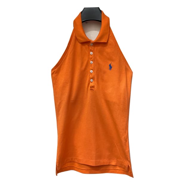 폴로 랄프로렌 오렌지 홀터넥 탑 나시 S