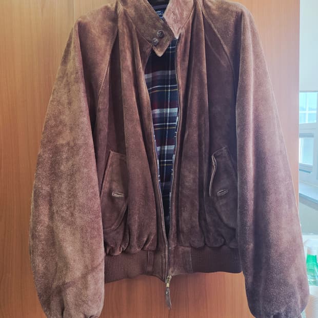 XL) 홍콩메이드 90s 폴로 스웨이드 해링턴 자켓 카멜색 팝니다