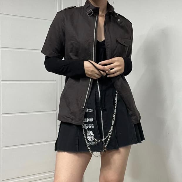 꼼사이즘 빈티지 자켓 반팔티