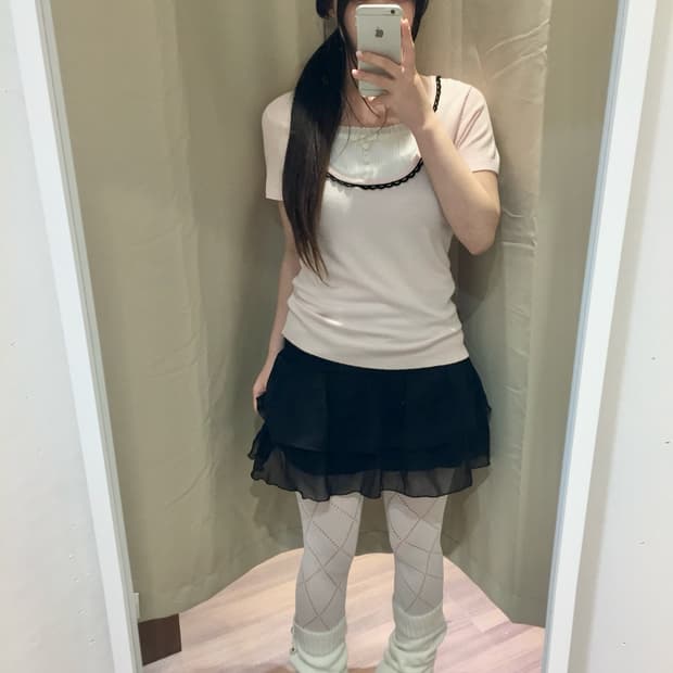 베이비핑크 레이스 로걀 탑 🍧🎀