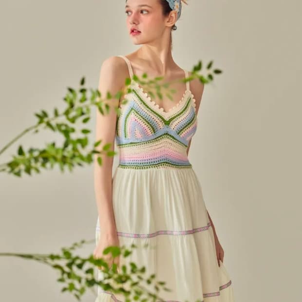 비키니벤더 루시 크로셰 티어드 원피스 Free size