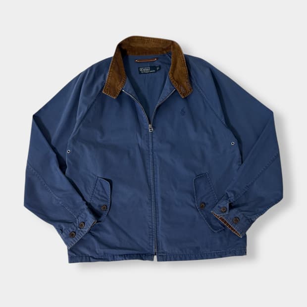 폴로 랄프로렌 90‘s 코듀로이 워시드 블루 바라쿠타 헤링턴 자켓