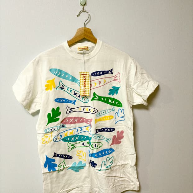 물고기 도톰 일본 빈티지 반팔 티셔츠 모리걸