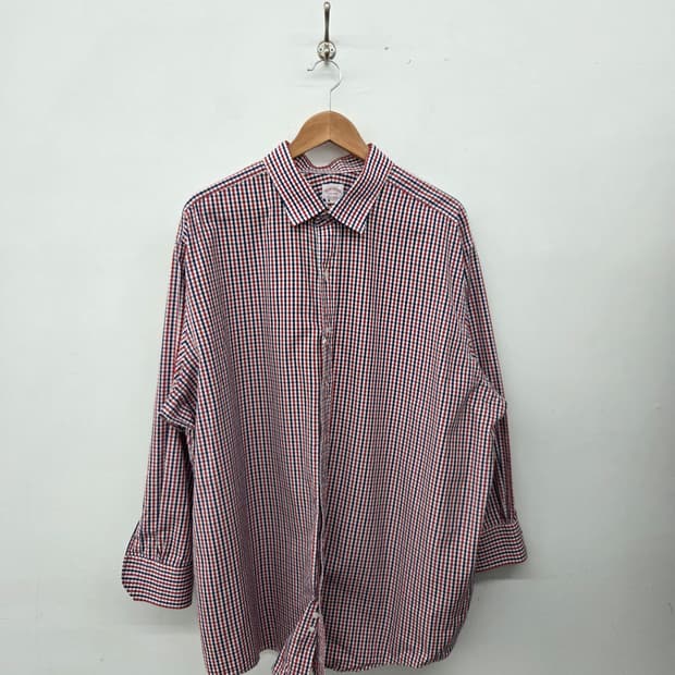 브룩스브라더스 체크 남방 긴팔 남XL