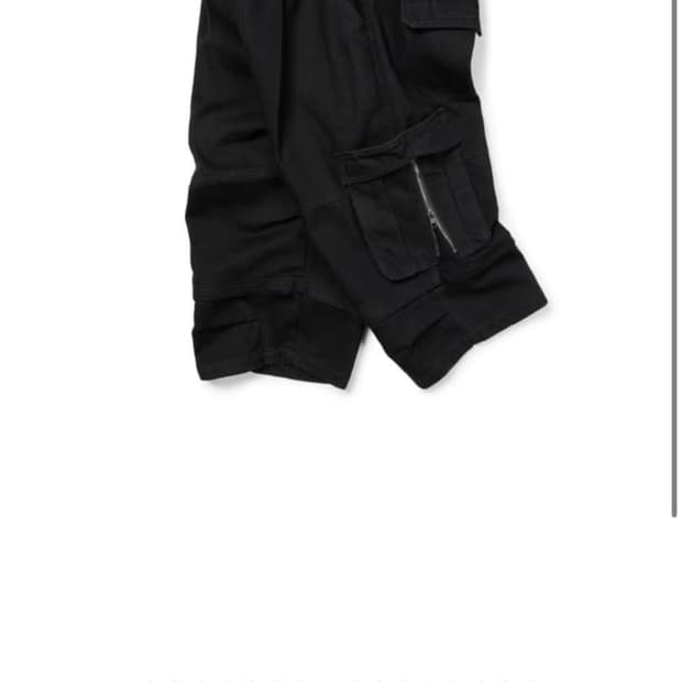 SIDE CARGO ZIPPER SHORTS (BLACK)